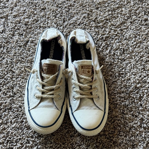 Converse Women’s Off-White Slip On Rope Lace Sneakers - Picture 2 of 10